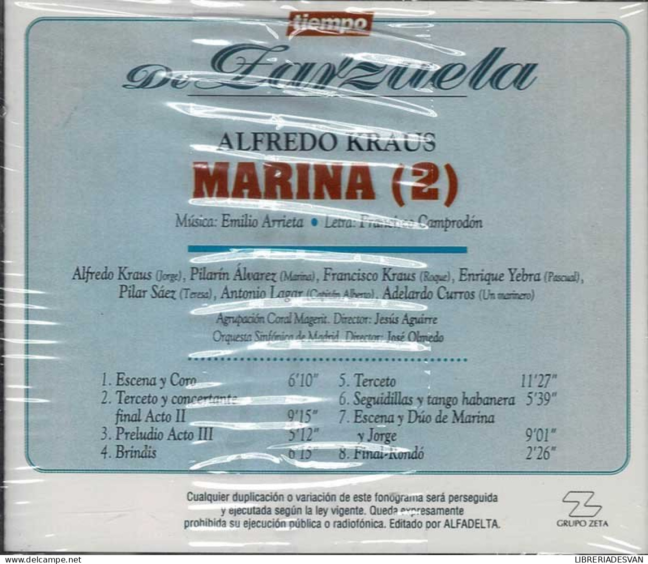 Alfredo Kraus - Tiempo De Zarzuela 4. Marina (2). CD - Clásica