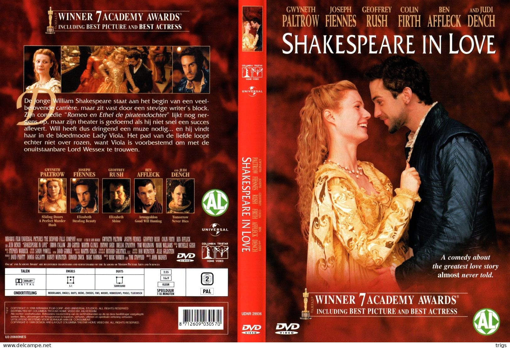 DVD - Shakespeare In Love - Comédie