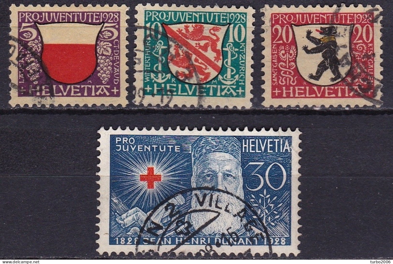 Switzerland / Schweiz / Suisse : 1928 Wappen / Henri Dunant Kompletter Gestempelter Satz Michel 229 / 232 - Used Stamps