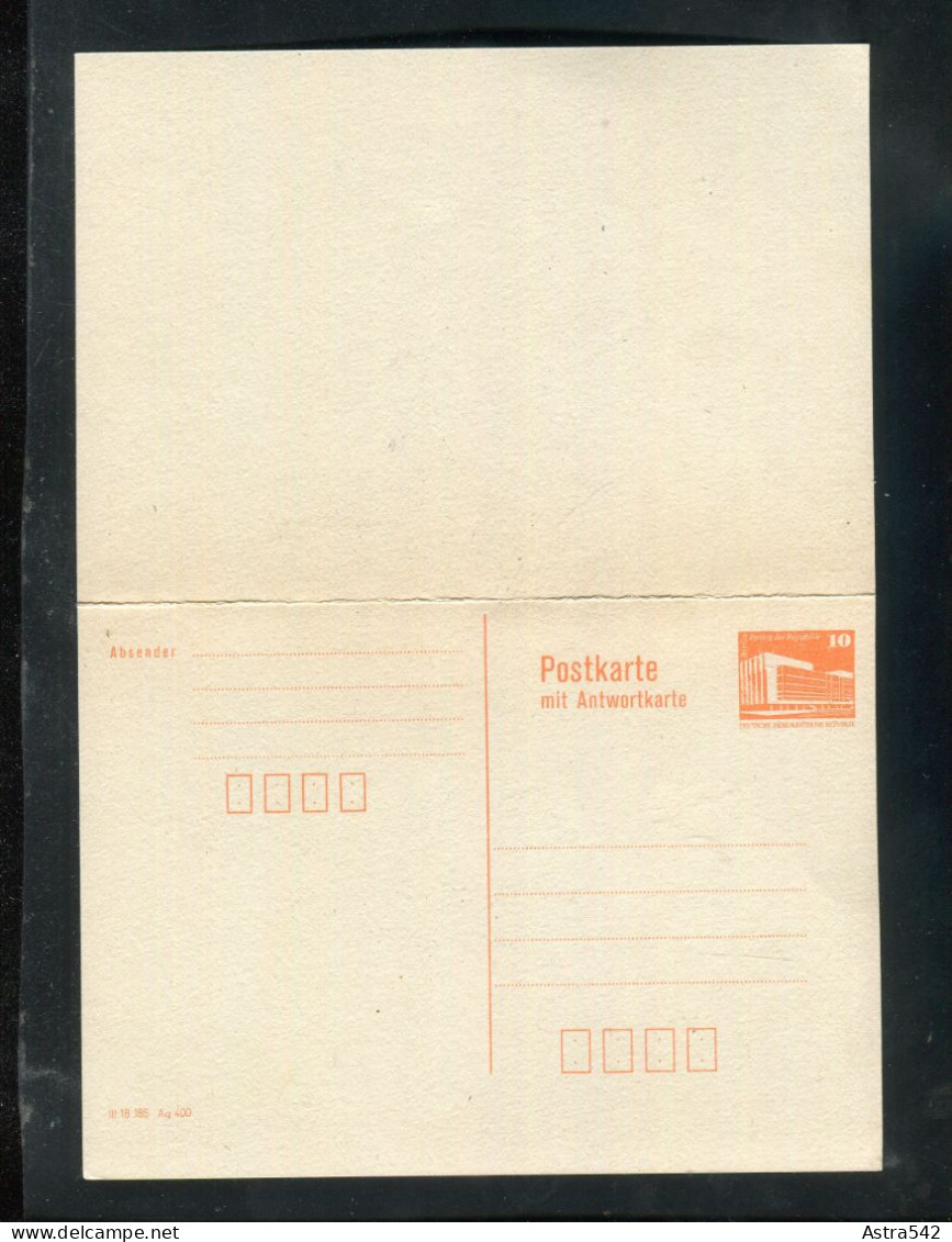 "DDR" 1987, Postkarte Mit Antwortteil Mi. P 88 ** (A0070) - Postcards - Mint