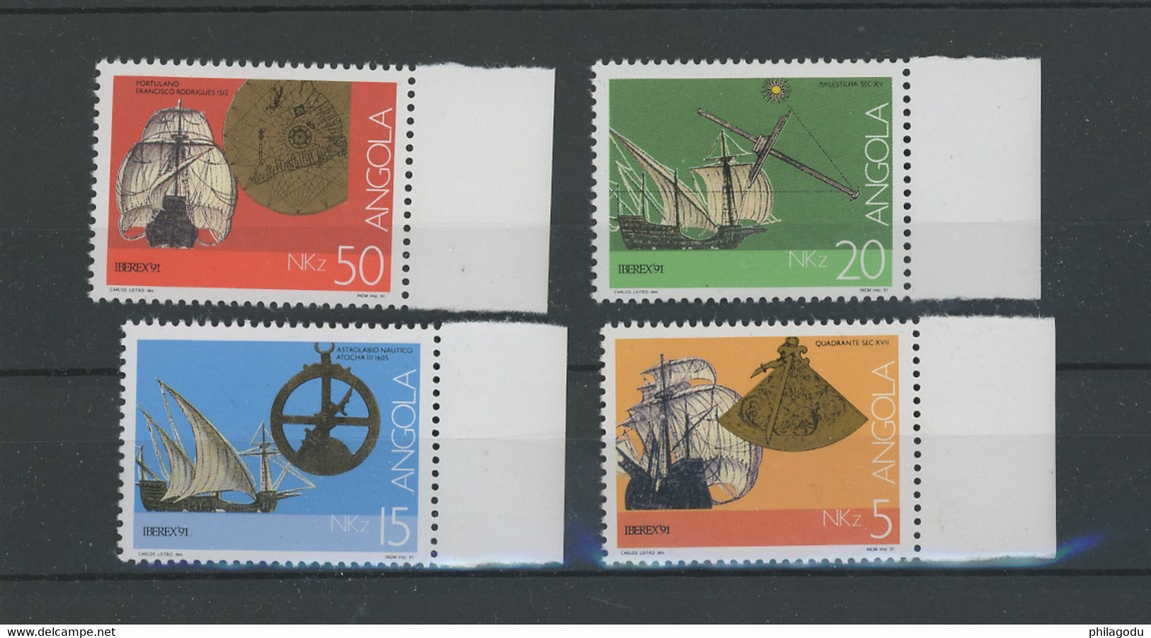 1991. Navigautions Instruments. Yv. 838/841 **. Scott 812/815 N.H. - Angola