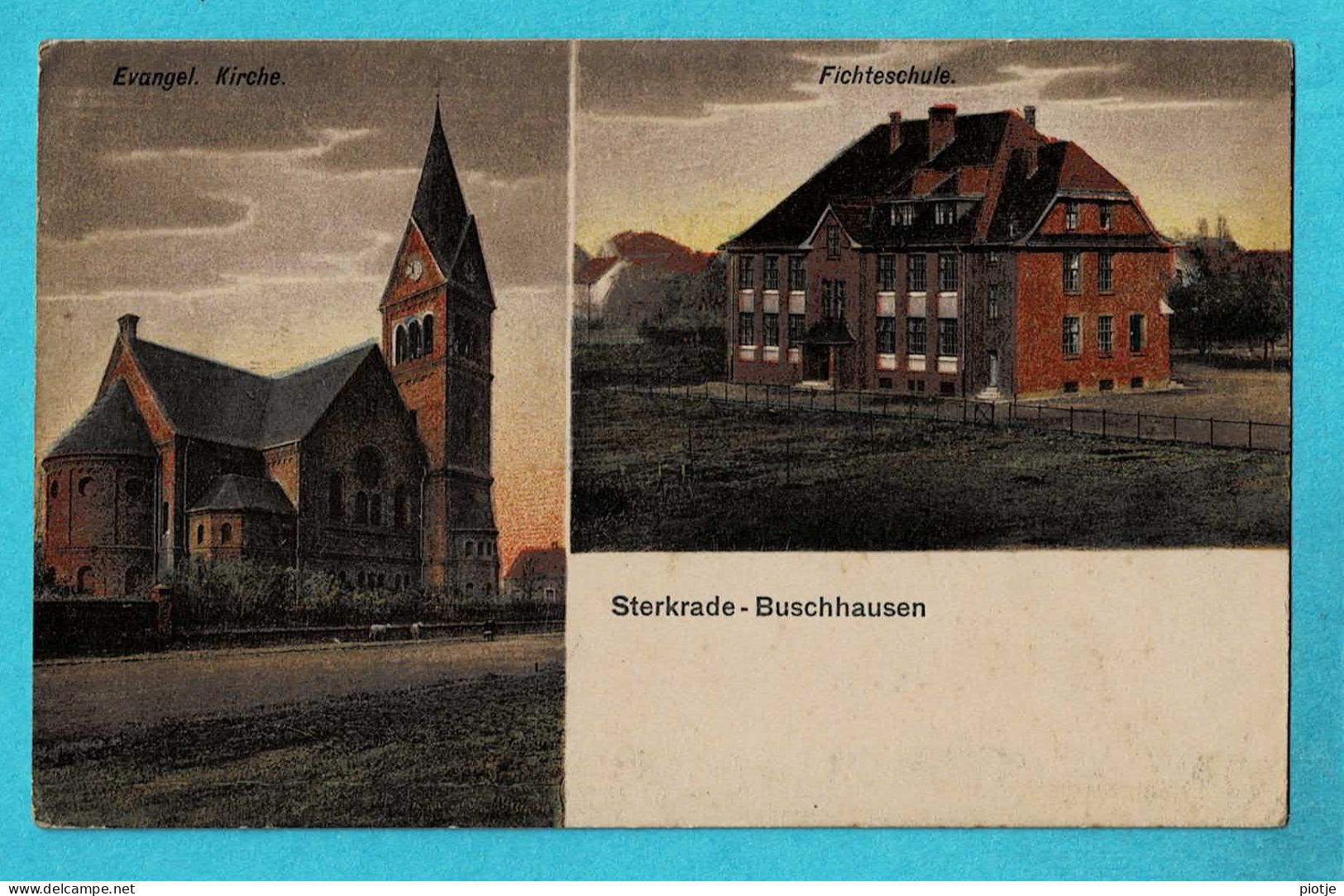 * Sterkrade - Buschhausen - Oberhausen (Nordrhein Westfalen - Deutschland) * Evangel. Kirche, Fichteschule, Old Couleur - Oberhausen