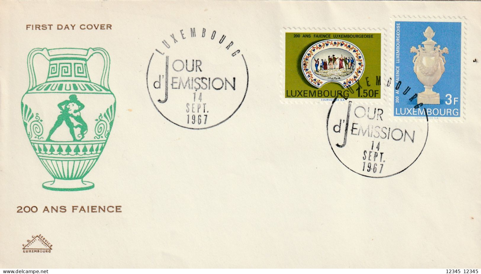 Luxemburg 1967, FDC Unused, 200 Years Of Luxembourg Faience - FDC