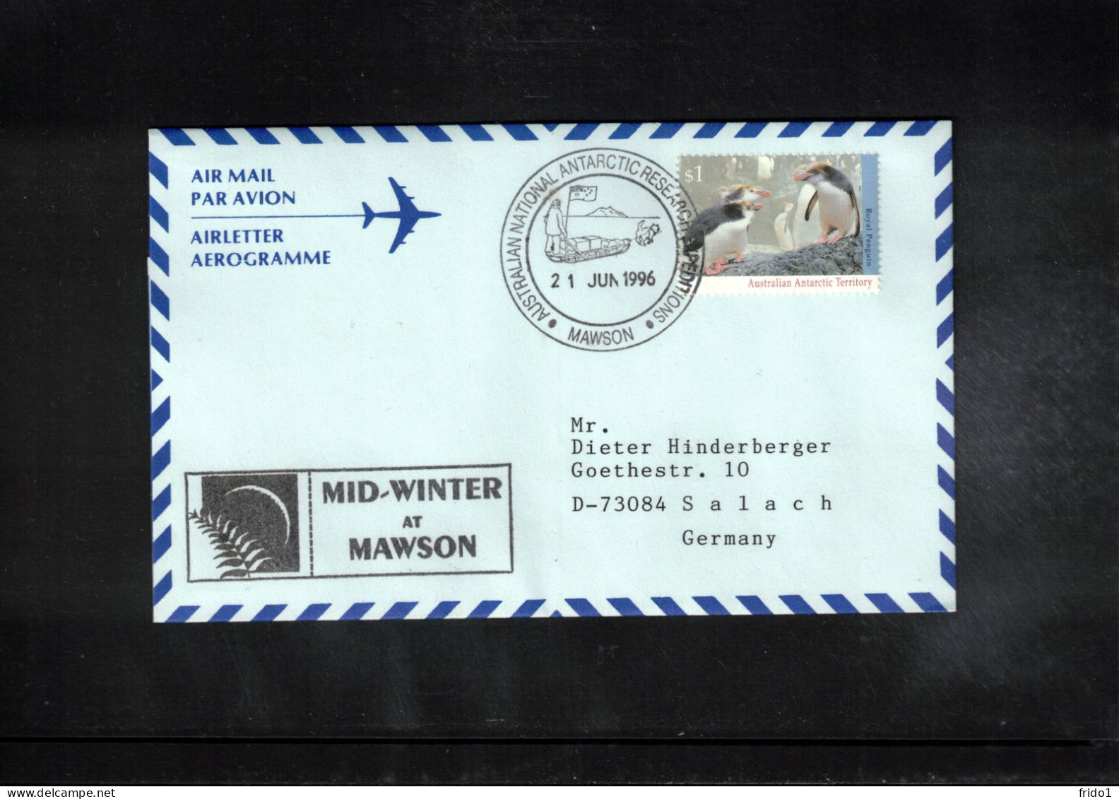 Australian Antarctic Territory 1996 Antarctica - Base Mawson - Midwinter - Bases Antarctiques