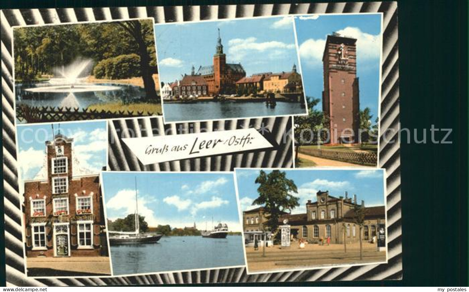 72271804 Leer Ostfriesland Springbrunnen Rathaus Wasserturm Haus Samson Hafen Ba - Leer