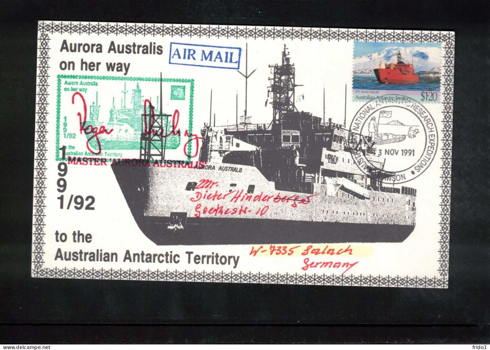 Australian Antarctic Territory 1991 Antarctica - Base Mawson - Ship Aurora Australis - Research Stations