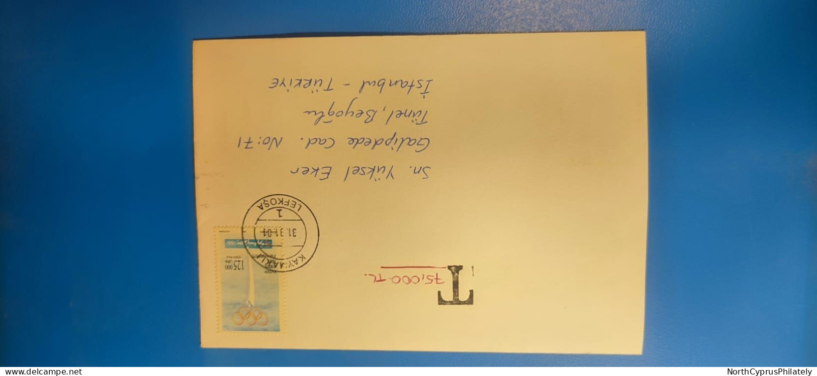 2001 - 200 TURKISH CYPRUS ZYPERN CIPRO "Postal Tax TAKSE " Cover , VERY RARE - Cartas & Documentos