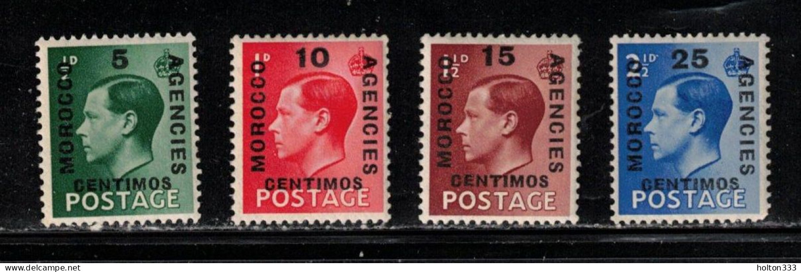 MOROCCO AGENCIES Scott # 78-81 MH - KEVIII With Overprint & Surcharge - Bureaux Au Maroc / Tanger (...-1958)