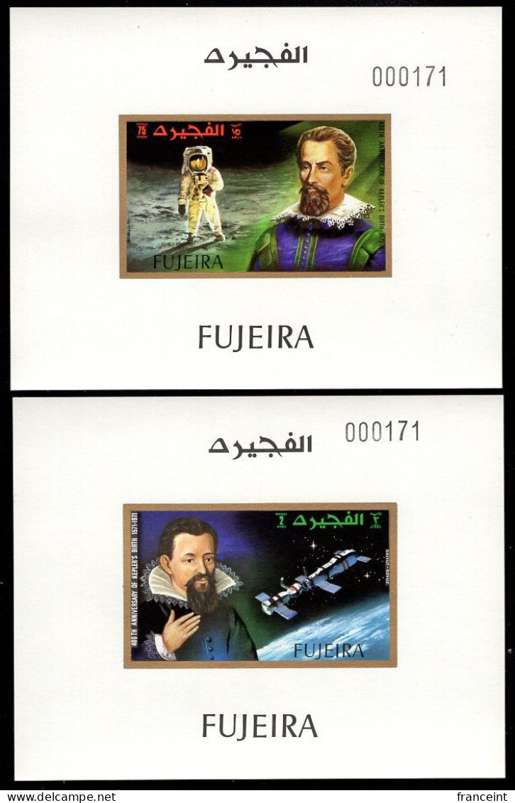 FUJEIRA(1972) Kepler. Set Of 6 Imperforate Minisheets On White Paper. Michel Nos 826-31. - Fujeira