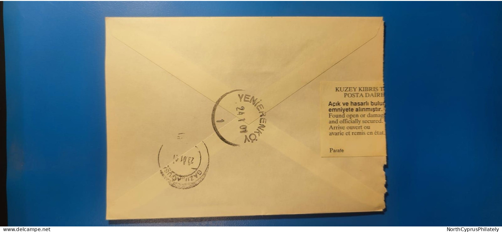 2001 - 200 TURKISH CYPRUS ZYPERN CIPRO "Postal Tax TAKSE " Cover , VERY RARE - Briefe U. Dokumente