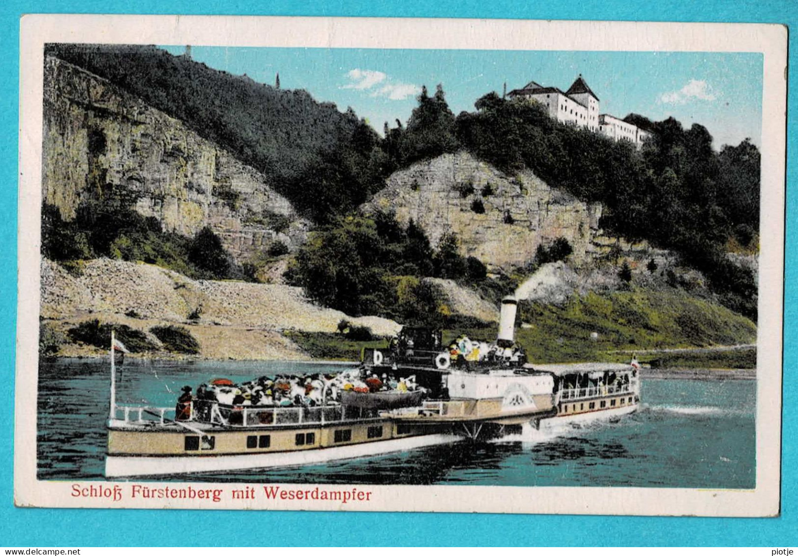 * Fürstenberg (Nedersaksen - Deutschland) * (Carl Thoericht 7333) Schloss Fürstenberg Mit Weserdampfer, Bateau - Fürstenberg