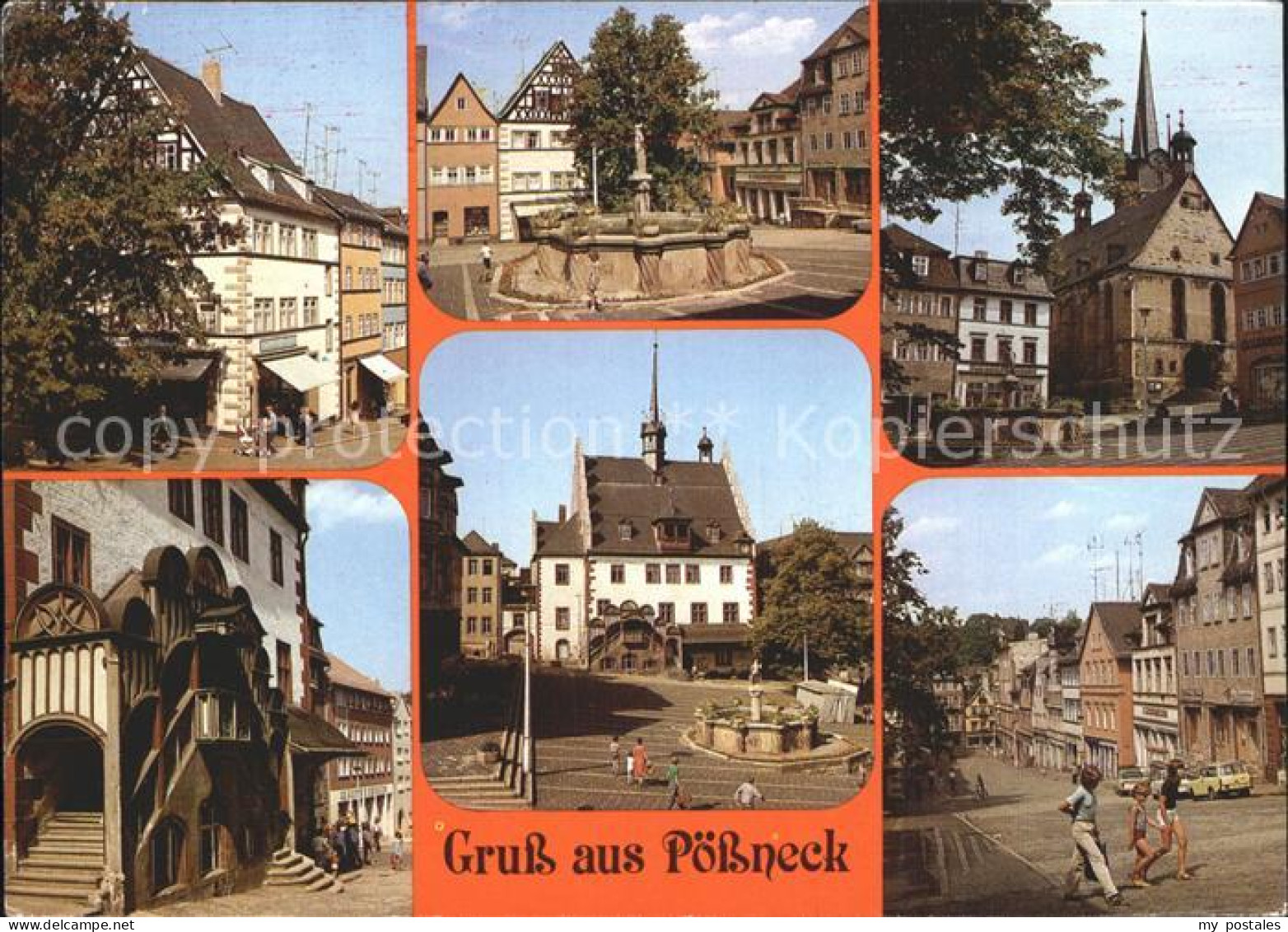 72276664 Poessneck Schuhgasse Marktbrunnen Markt Rathaus Poessneck - Poessneck