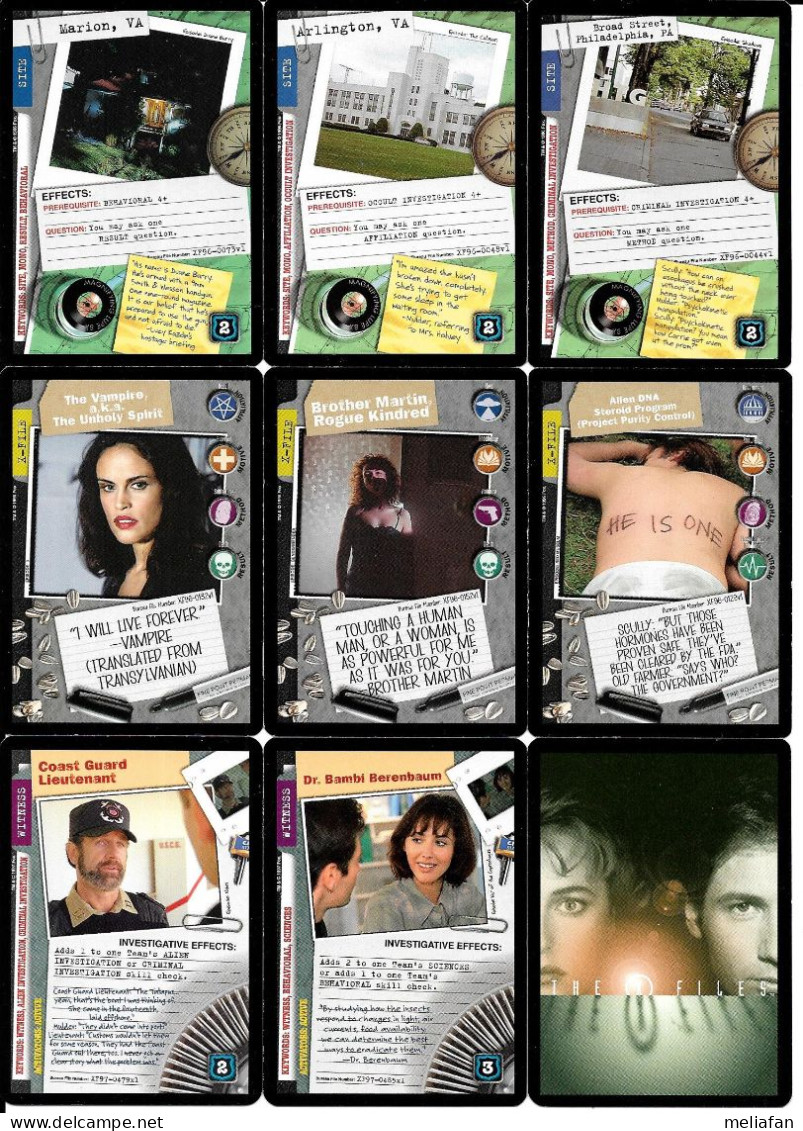 BD10 - 8 CARTES X FILES - NOMBREUSES AUTRES CARTES DE CETTE SERIE DISPONIBLES - X-Files