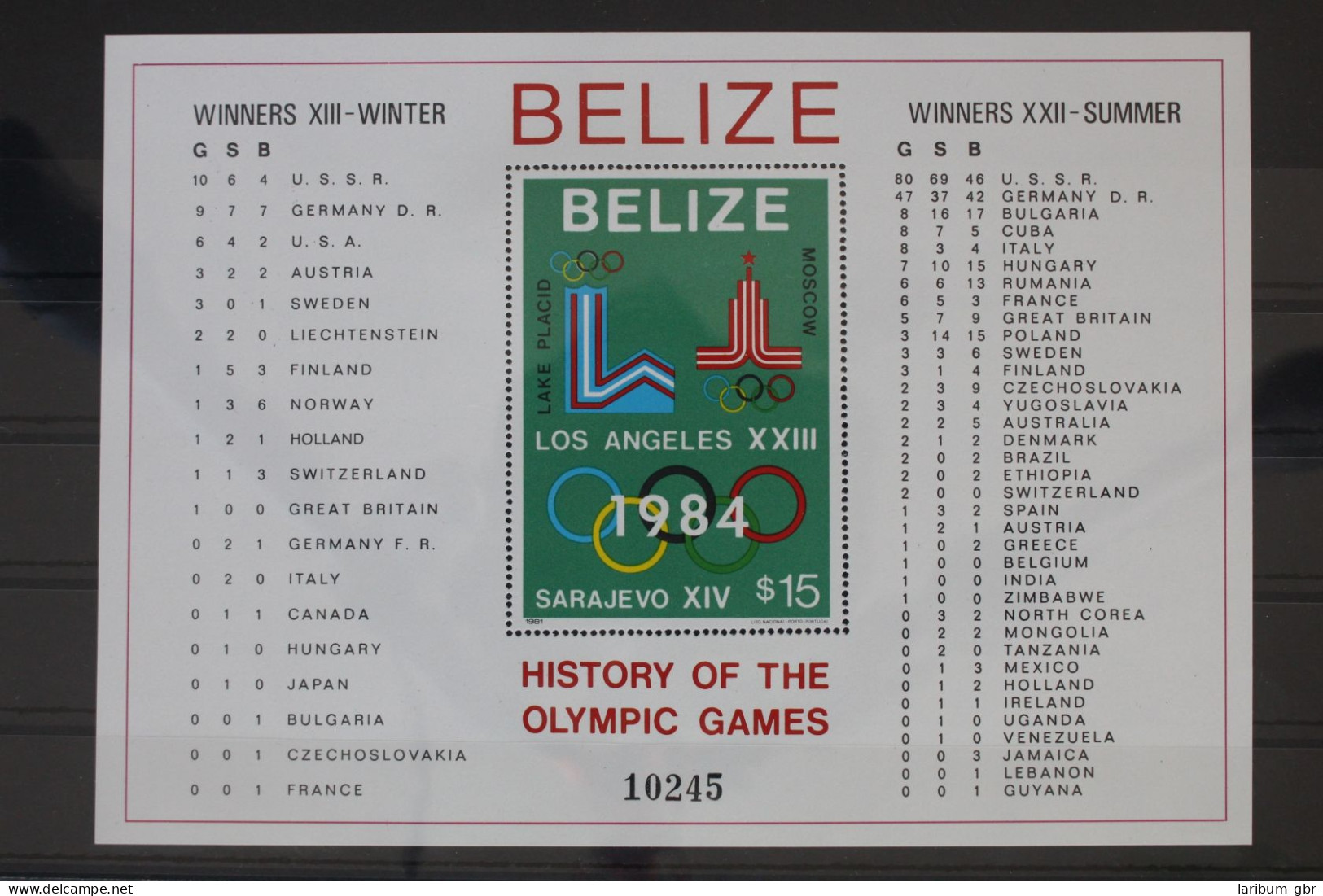 Belize Block 37 Mit 571 Postfrisch #WZ883 - Belize (1973-...)