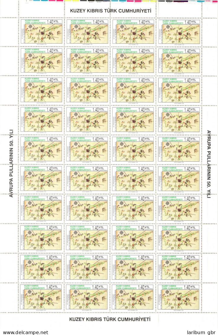 Türk. Zypern 630-631 Postfrisch Als Großbogen, 50 Jahre Europamarken #JI564 - Used Stamps