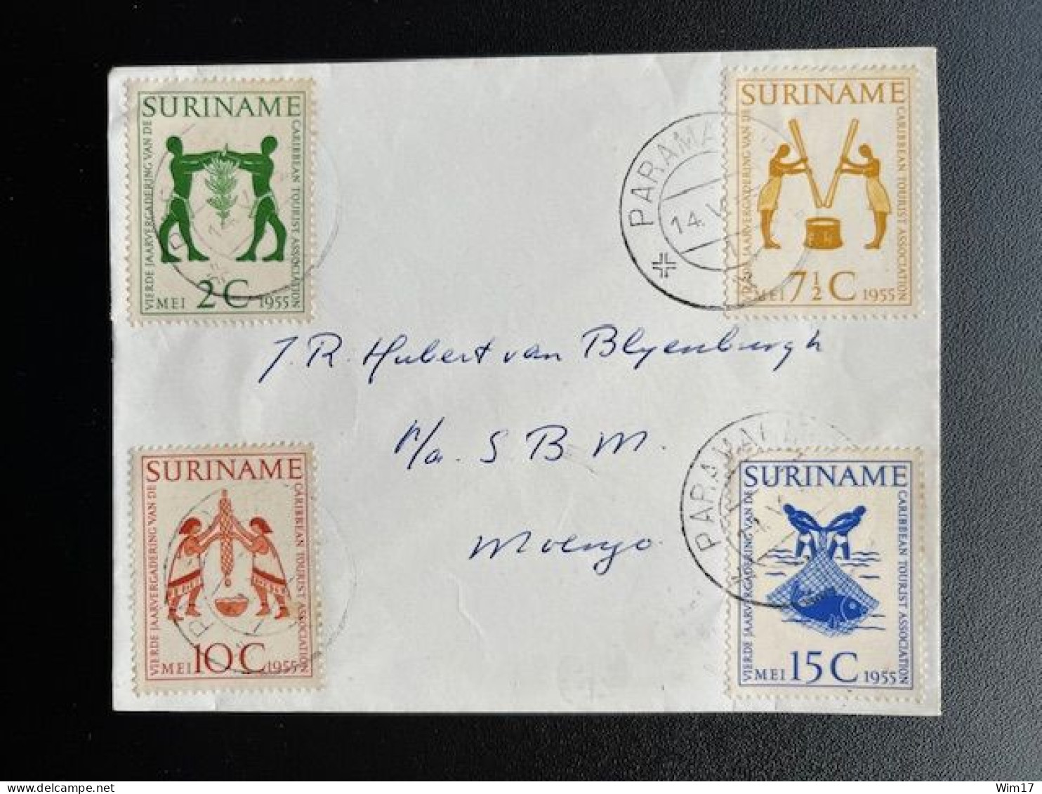 SURINAM 1955 LETTER PARAMARIBO TO MOENGO 14-05-1955 SURINAME - Suriname ... - 1975