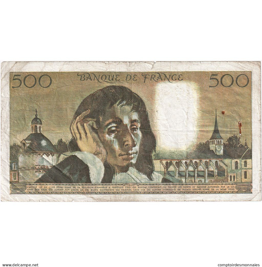 France, 500 Francs, Pascal, 1971, G.27, TB, Fayette:71.7, KM:156b - 500 F 1968-1993 ''Pascal''