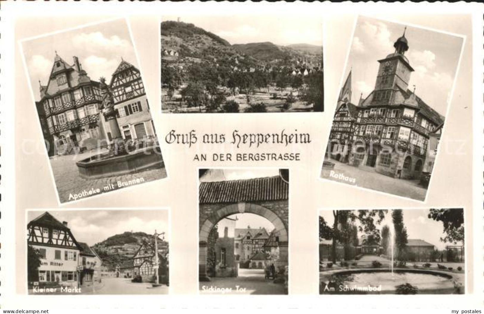 72275113 Heppenheim Bergstrasse Apotheke Mit Brunnen Kleiner Markt Sickinger Tor - Heppenheim