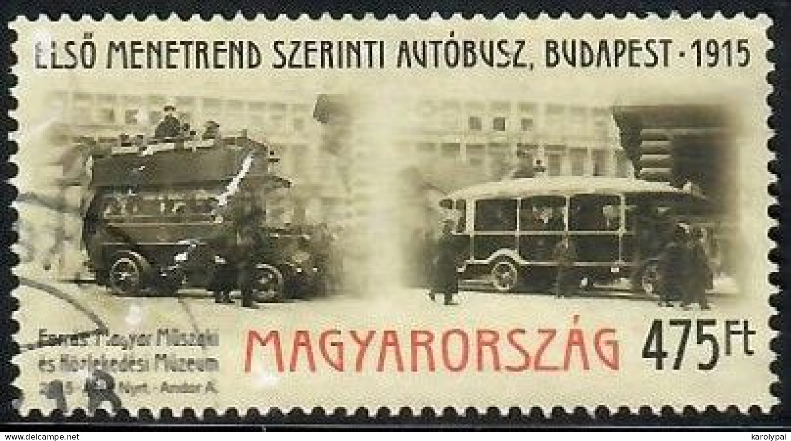 Ungary, 2015, Used, Centenary Of First Sheduled Bus Service In Budapest Mi. Nr.5769 - Gebruikt