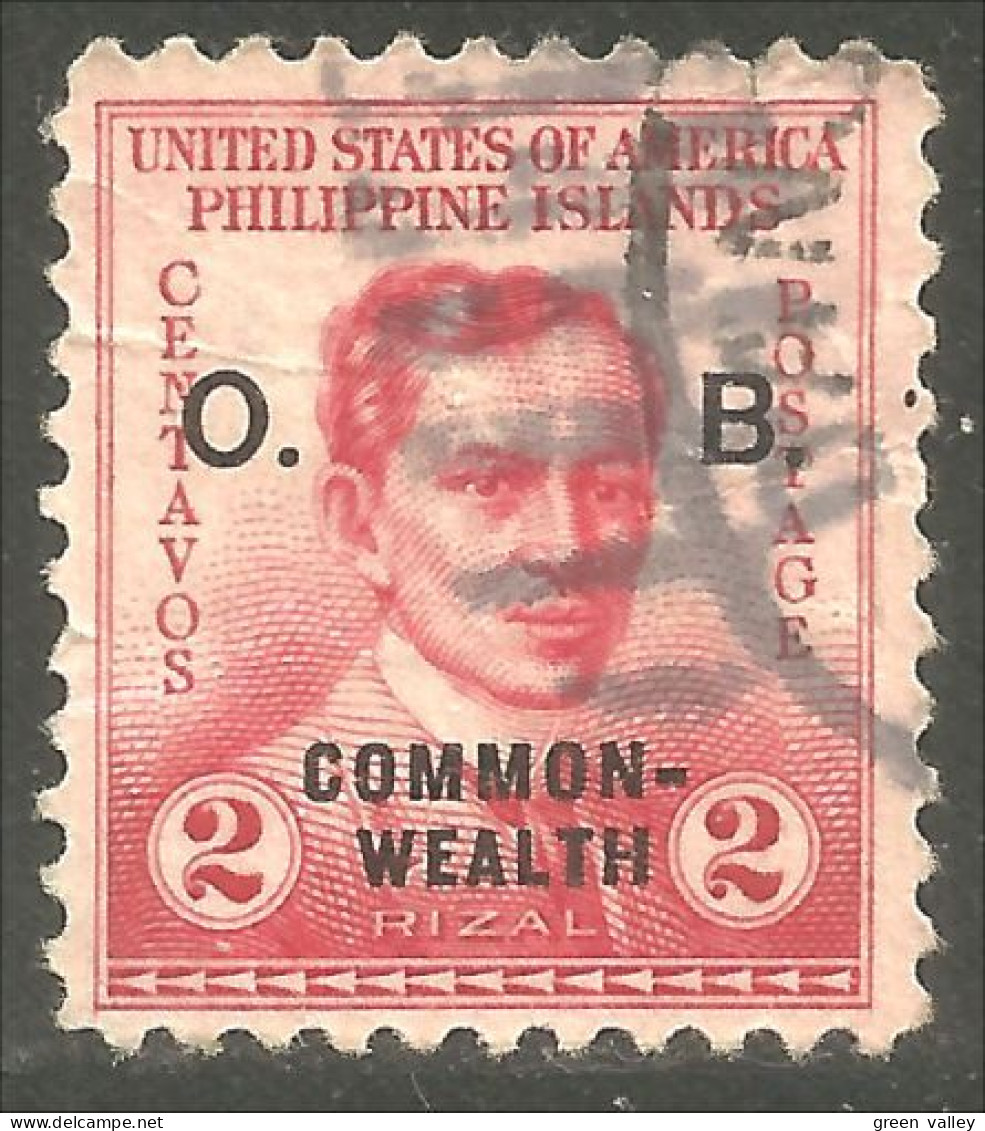 XW01-3069 USA Philippines Jose Rizal No Gum Surcharge O.B. - Filippine