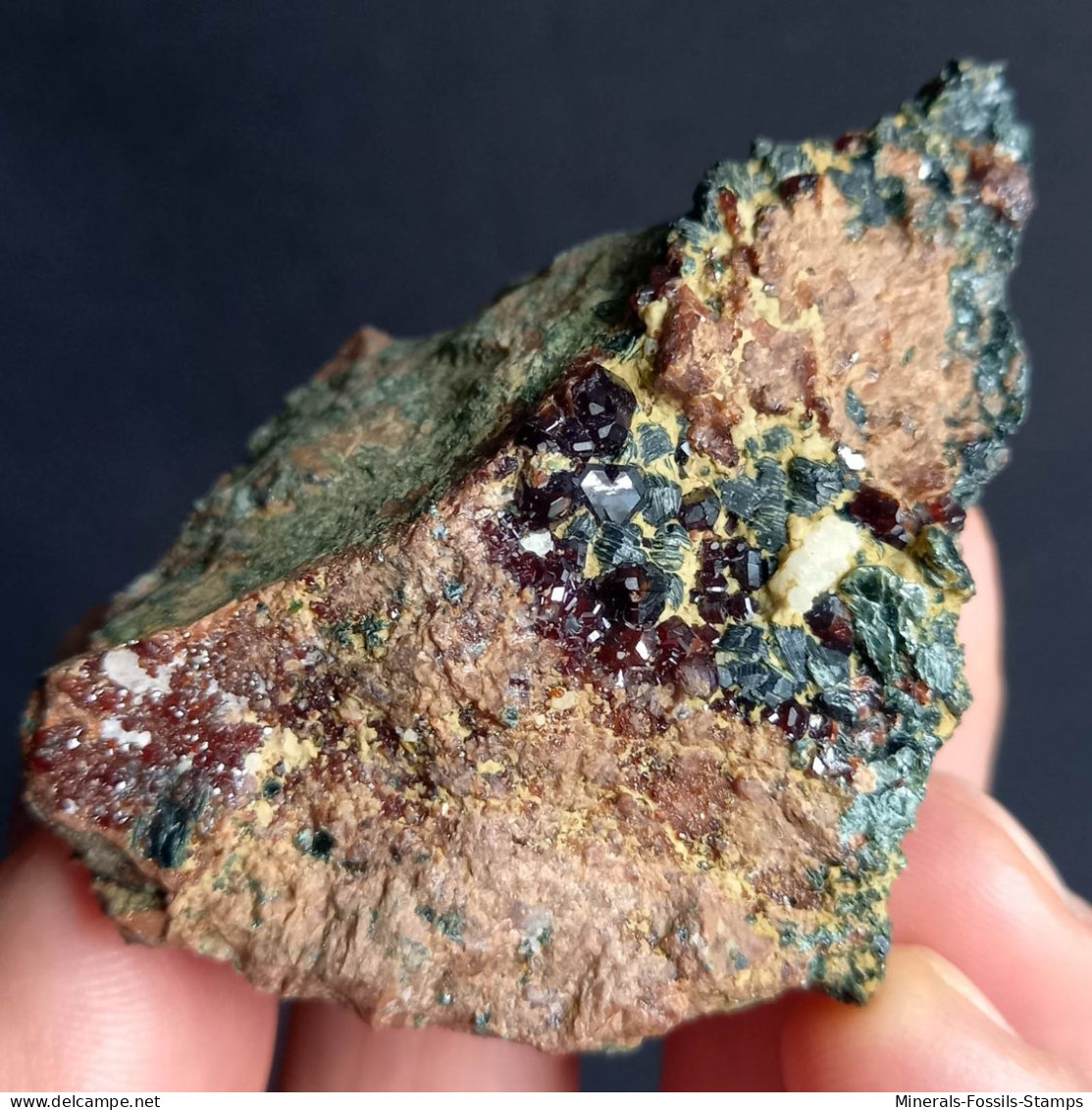 #D52 - Schöner Granat Var. HESSONIT Kristalle (Monte Argentea, Campo, Genua, Ligurien, Italien) - Minerali