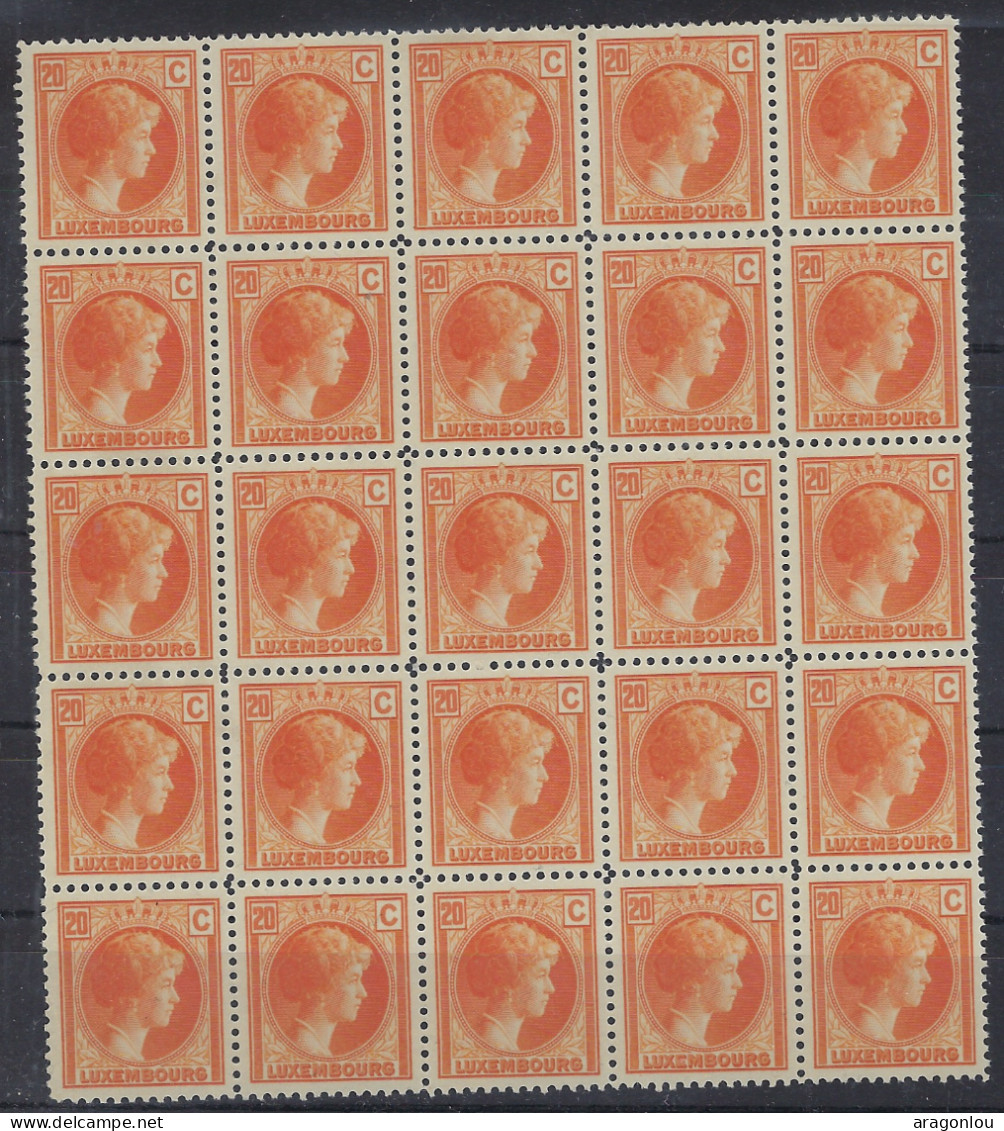 Luxembourg - Luxemburg - Timbre  Armoires  1926   Charlotte   25 X 20C.   MNH** - 1926-39 Charlotte Rechterzijde