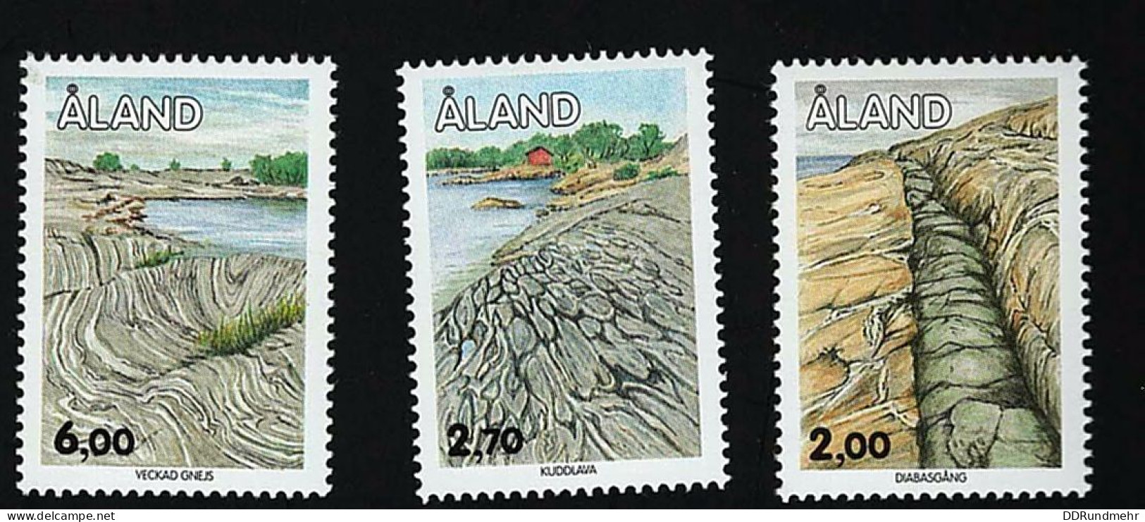 1993 Rock Formations Michel AX 75 - 77 Stamp Number AX 45 - 47 Yvert Et Tellier AX 75 - 77 Xx MNH - Ålandinseln