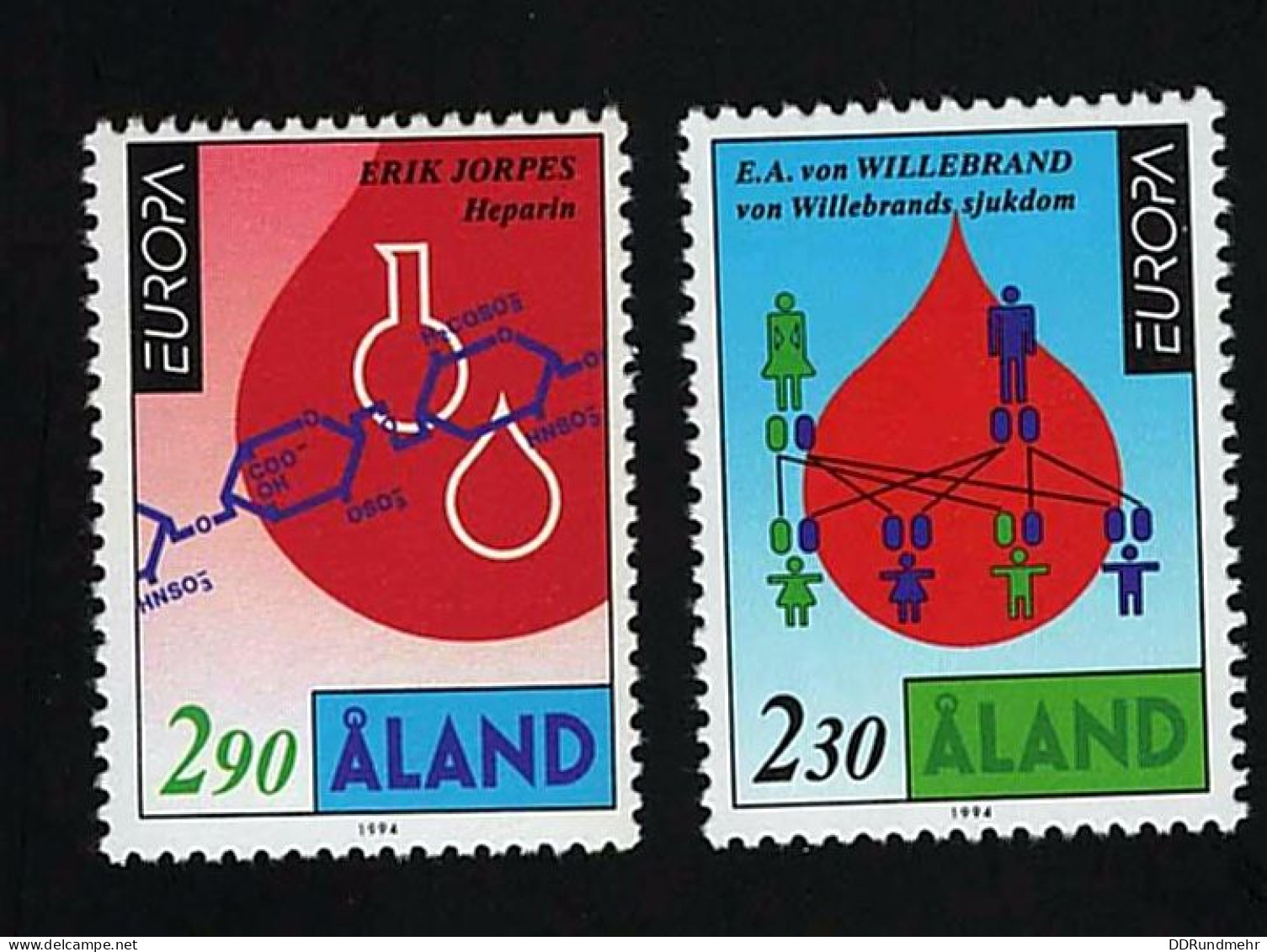 1994 Europa Michel AX 86 - 87  Stamp Number AX 82 - 83 Yvert Et Tellier AX 86 - 87 Xx MNH - Aland