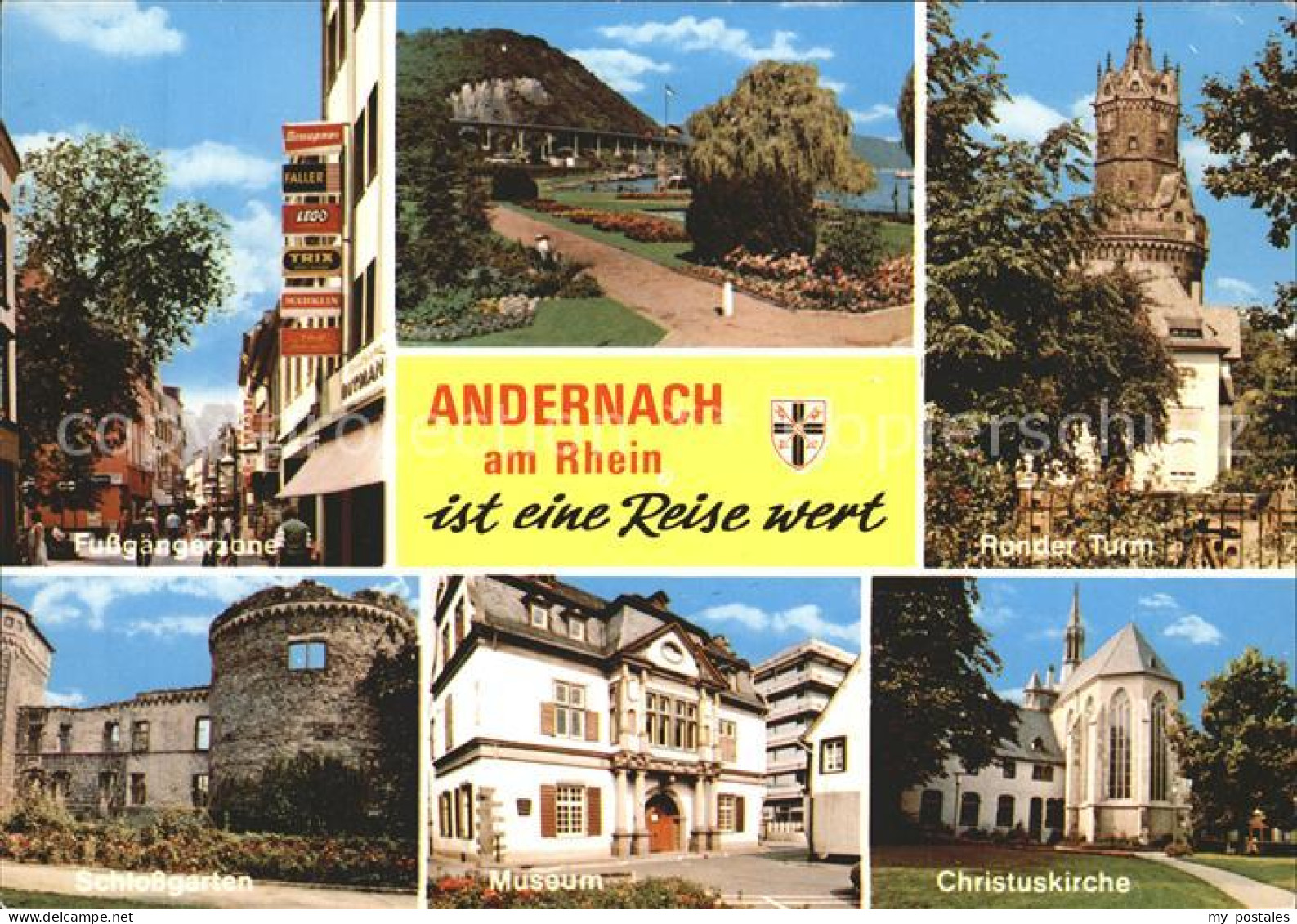 72270515 Andernach Fussgaengerzone Runder Turm Christuskirche Museum Schlossgart - Andernach