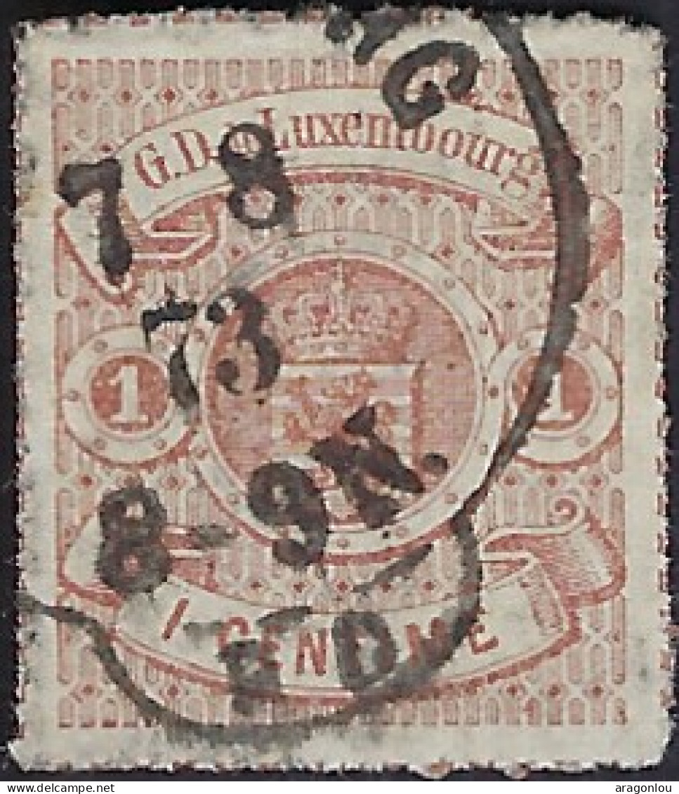 Luxembourg - Luxemburg - Timbre   1872     1C.   Micel 24   °   Cachet P.D.   Rare - 1859-1880 Wapenschild