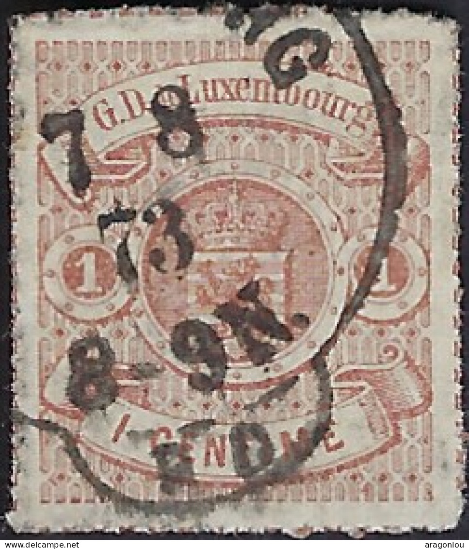 Luxembourg - Luxemburg - Timbre   1872     1C.   Micel 24   °   Cachet P.D.   Rare - 1859-1880 Armoiries