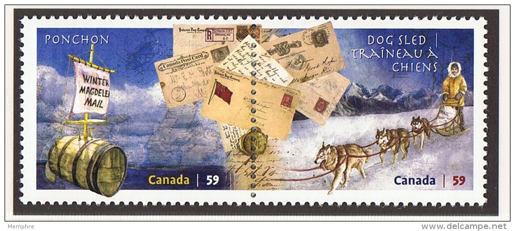 2011  Methods Of Mail Delivery Barrel, Dog Team  Sc 2468-9 Pair MNH - Neufs