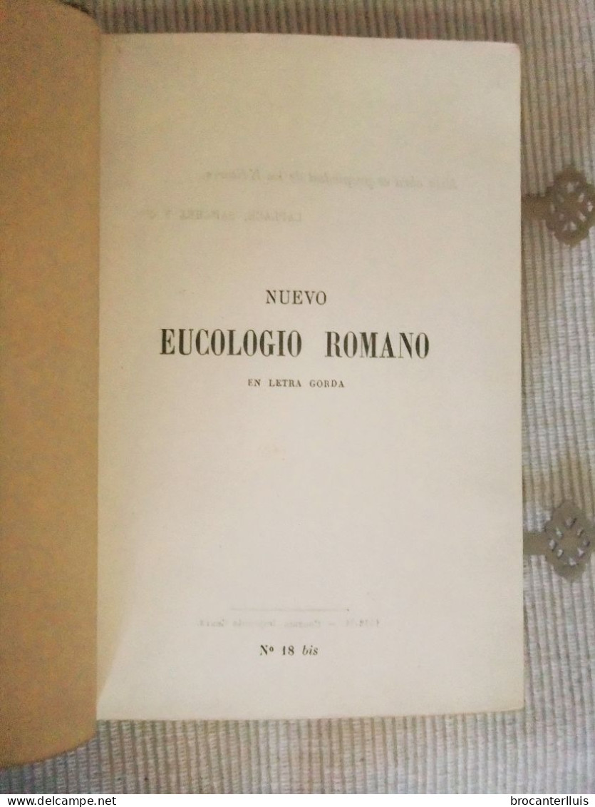 DEVOCIONARIO NUEVO EUCOLÓGICO ROMANO LAPLACE,SANCHEZ Y Cia EDITORES 1876