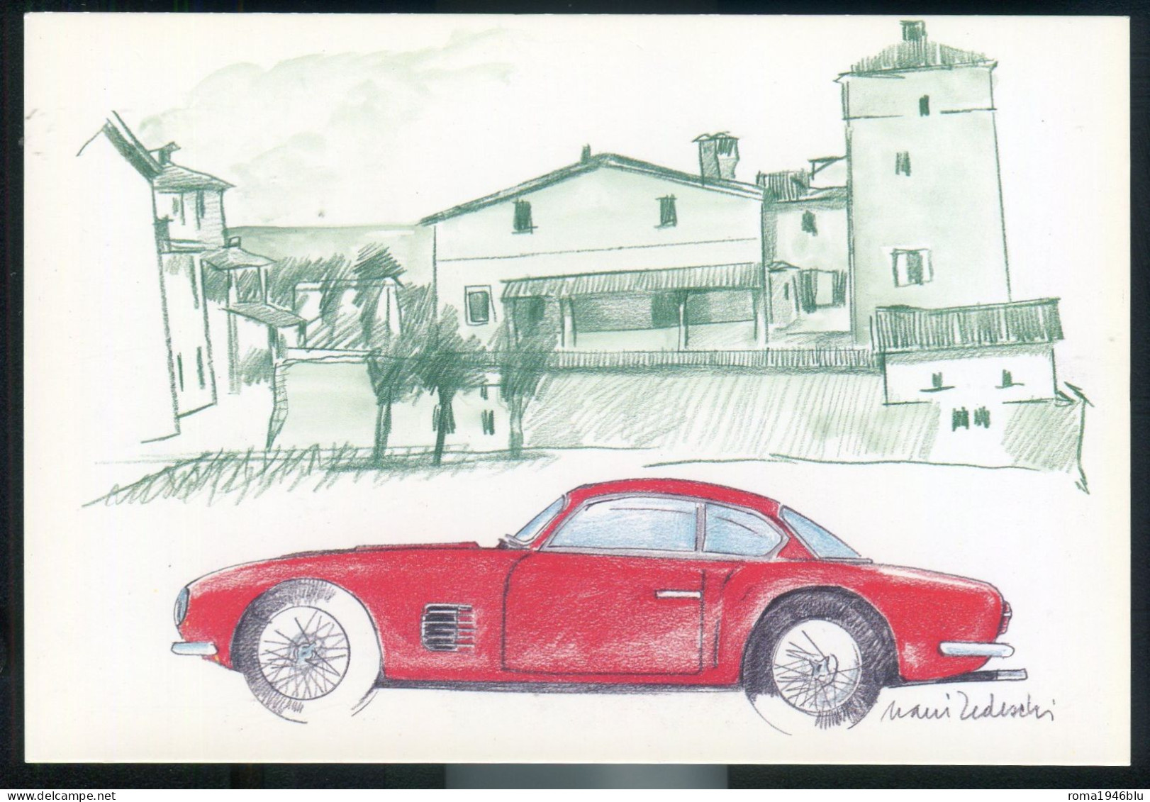 FERRARI 50 ANNI A MARANELLO CARTOLINA - Collezioni E Lotti