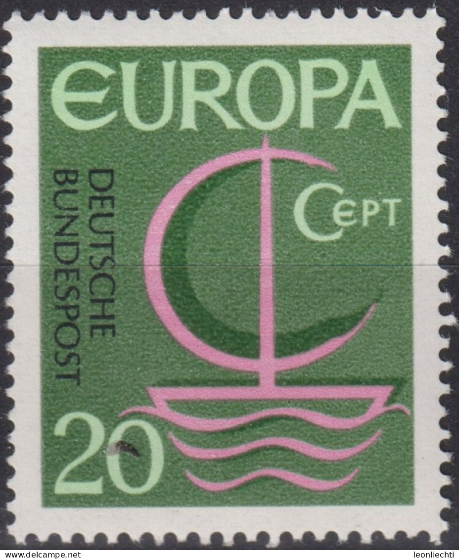 1966 Deutschland > BRD, ** Mi:DE 519, Sn:DE 963, Yt:DE 376, EUROPA, Stilisiertes Boot - 1966