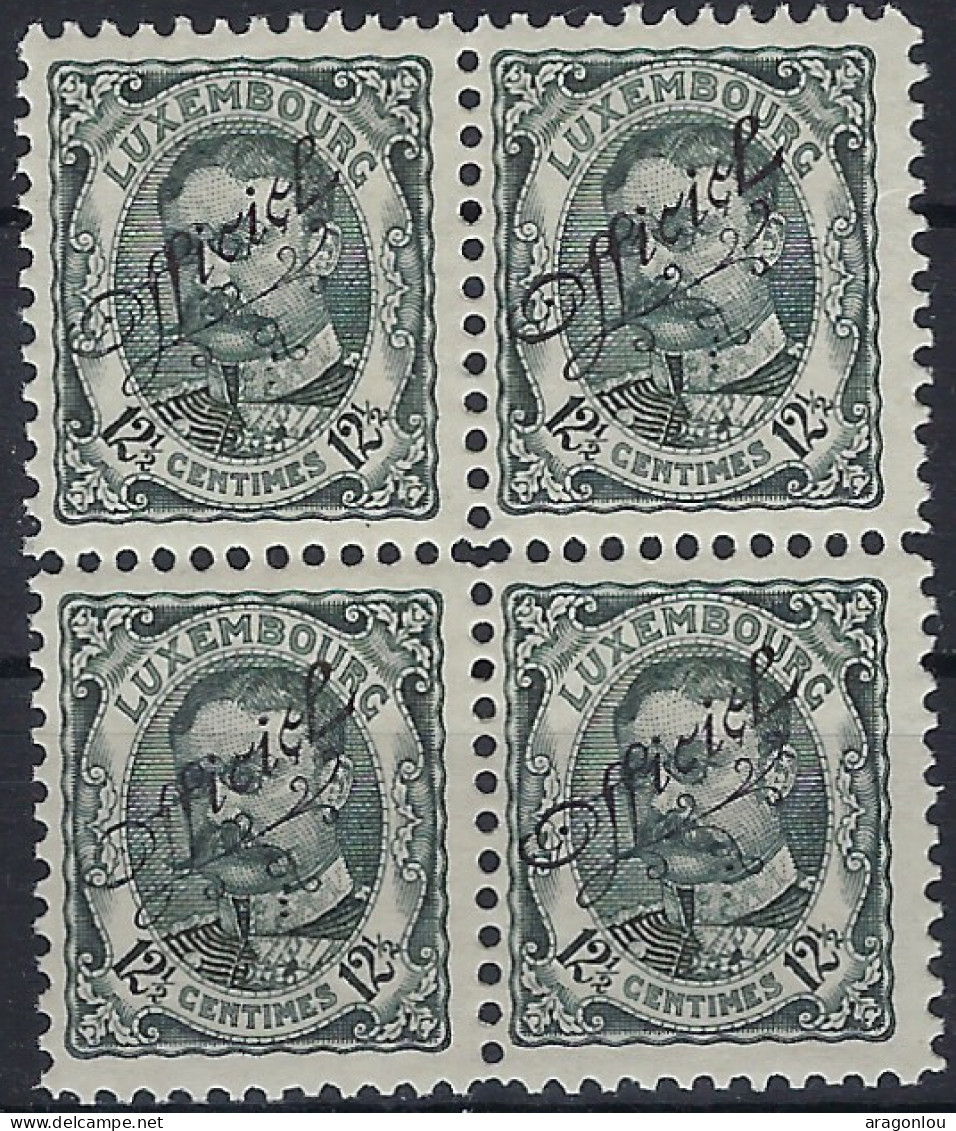 Luxembourg - Luxemburg - Timbre   1908      Guillaume   Bloc à 4  12,5C. - Blocks & Sheetlets & Panes