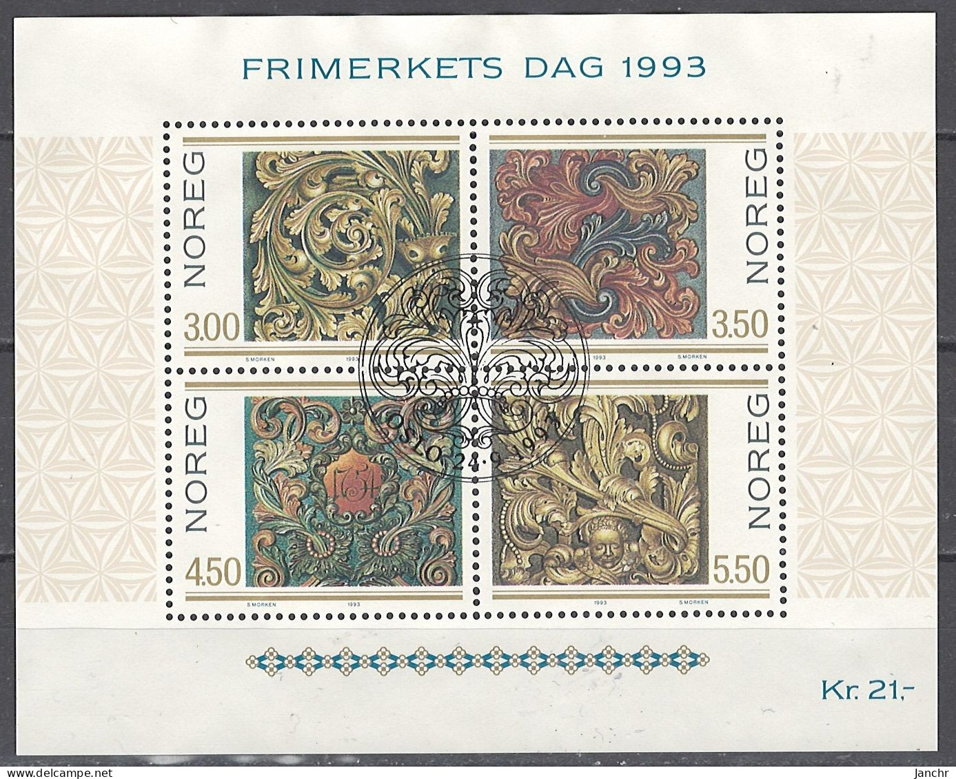 Norwegen Norway 1993. Mi. Block 20, Used O - Blocchi & Foglietti