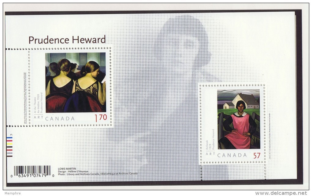 2010  Prudence Heward, Painter Souvenir Sheet Sc 2396  MNH - Ungebraucht