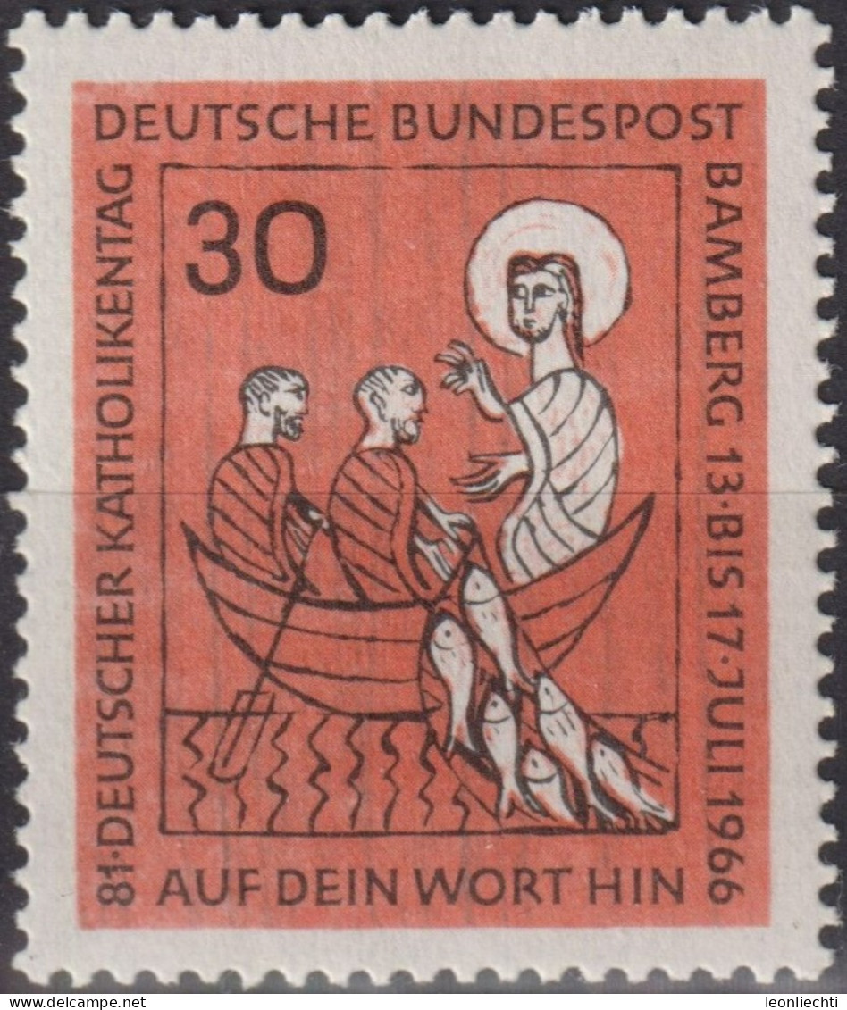 1966 Deutschland > BRD, ** Mi:DE 515, Sn:DE 961, Yt:DE 372, Der Fischzug, 81. Deutscher Katholikentag Bamberg - Cristianismo