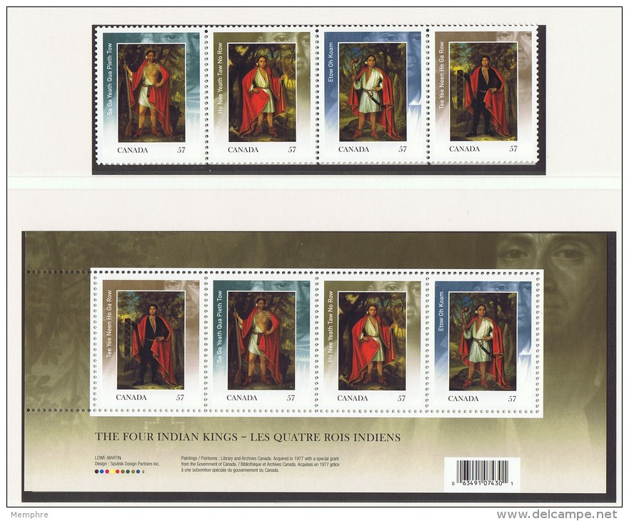 2010  4 Indian Kings Paintings Souvenir Sheet + Strip Of 4  Sc 2383a-b  MNH - Nuevos