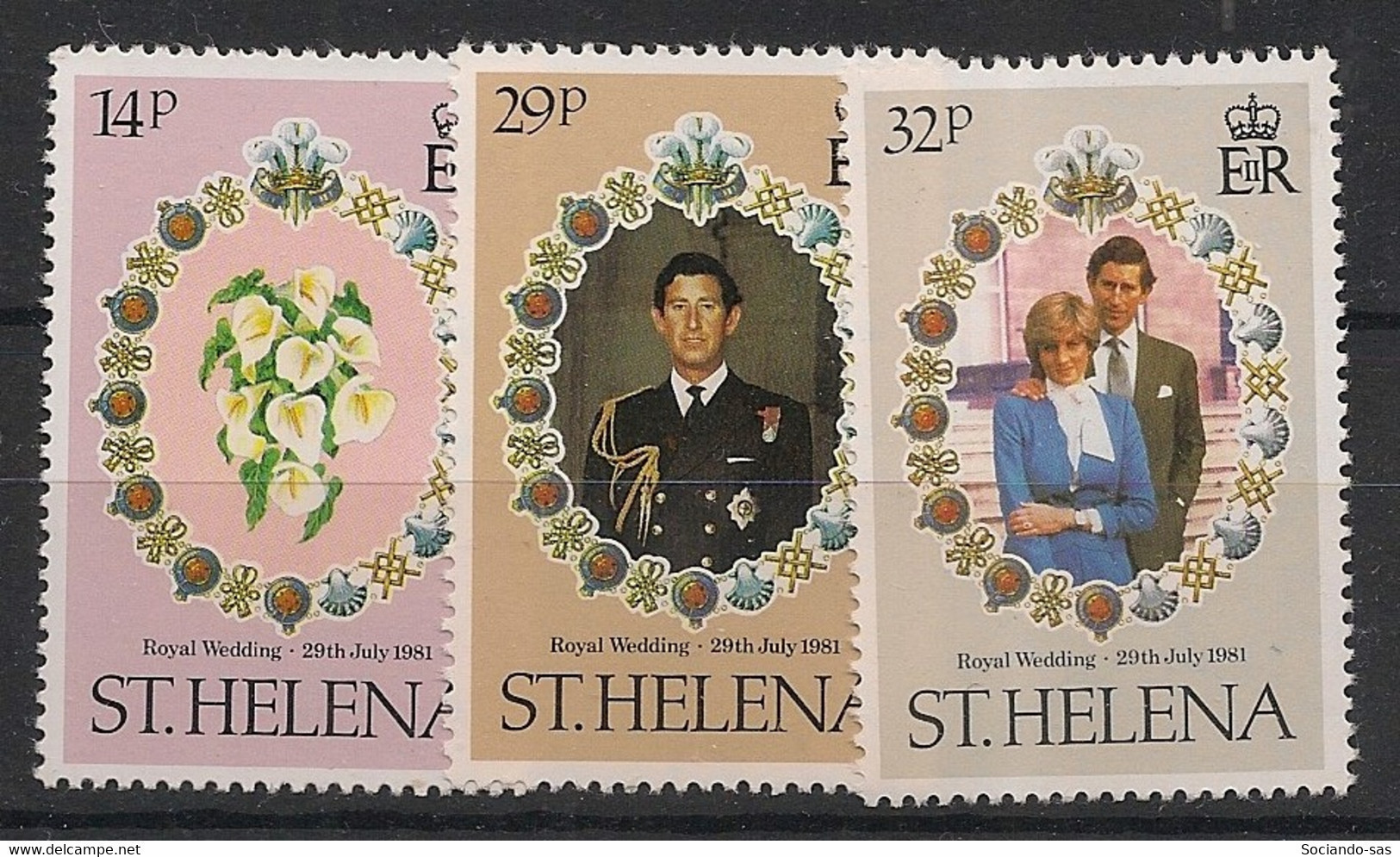 ST HELENA - 1981 - N°YT. 340 à 342 - Royal Wedding - Neuf Luxe ** / MNH / Postfrisch - Isla Sta Helena