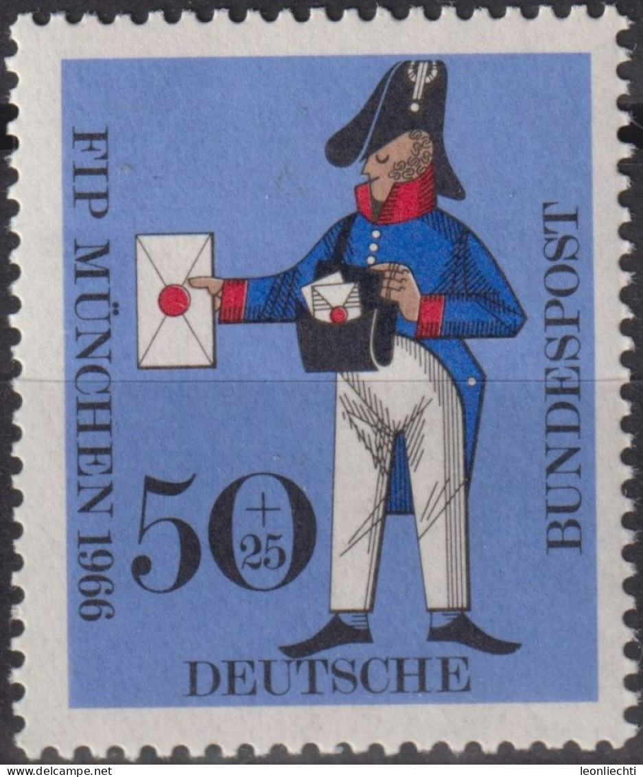 1966 Deutschland > BRD, ** Mi:DE 517, Sn:DE B417, Yt:DE 374, Preussische Postbote, FIP, München - Post