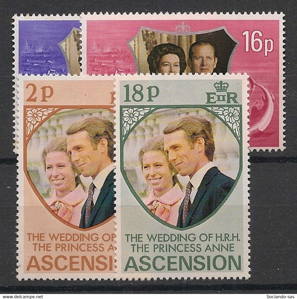 ASCENSION - 1972-73 - N°YT. 165 à 166 + 178-179 - Royal Family - Neuf Luxe ** / MNH / Postfrisch - Ascensión