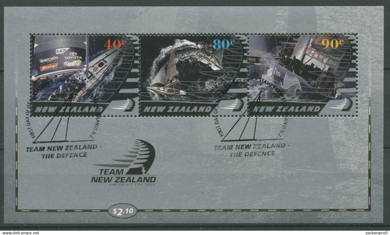 Neuseeland 2003 Amerca's Cup Segelregatta Block 150 Gestempelt (C25694) - Blocks & Sheetlets