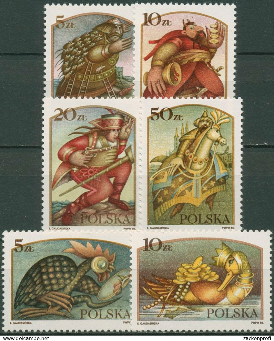 Polen 1986 Sagen Sagengestalten 3052/57 Postfrisch - Unused Stamps