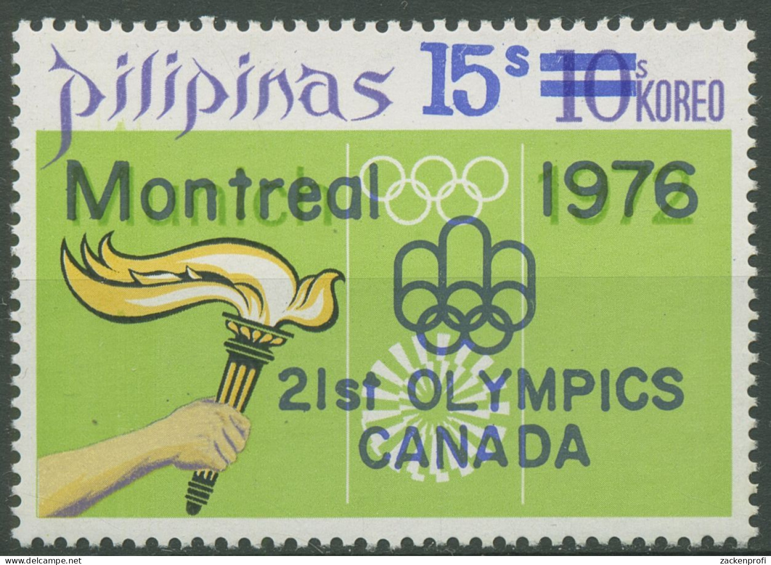 Philippinen 1976 Olympia Sommerspiele Montreal 1168 Postfrisch Mit Aufdruck - Philippines