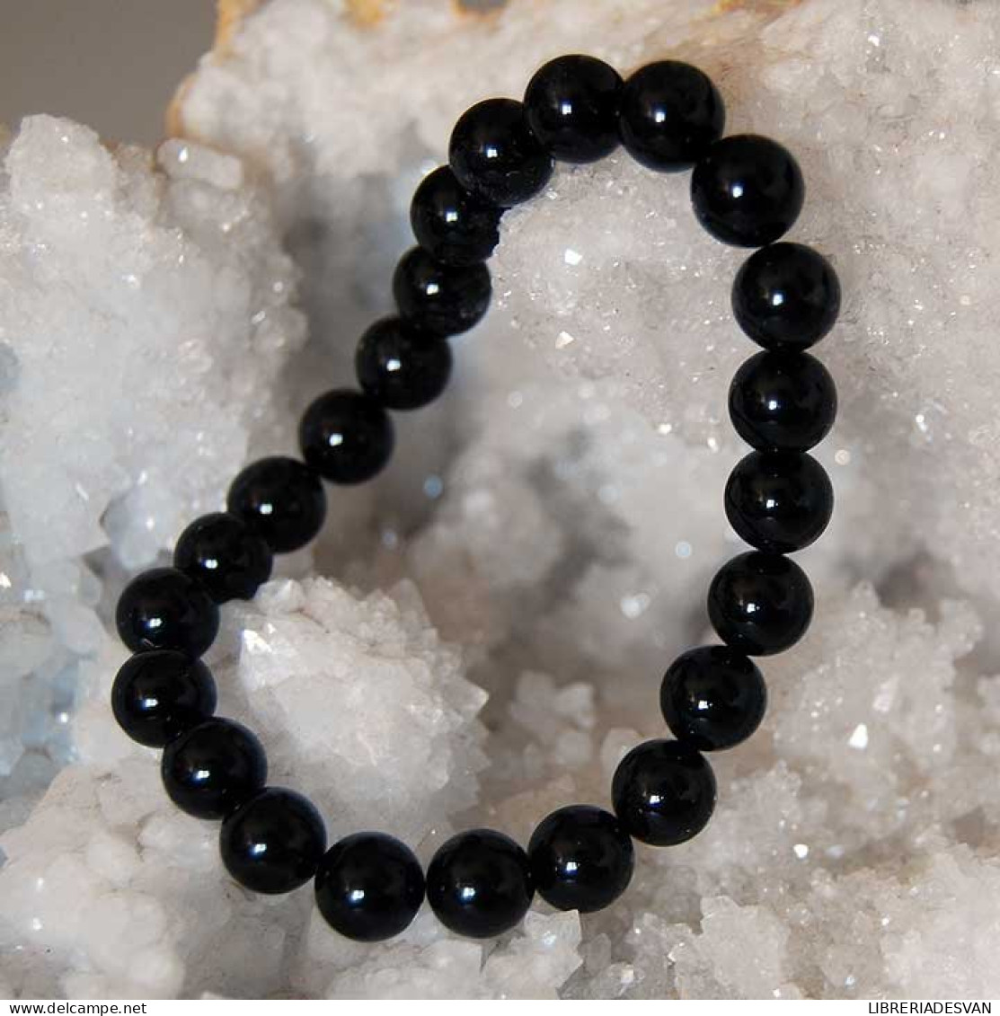 Pulsera Elástica De Agata Negra. Bolas De 8 Mm - Andere & Zonder Classificatie