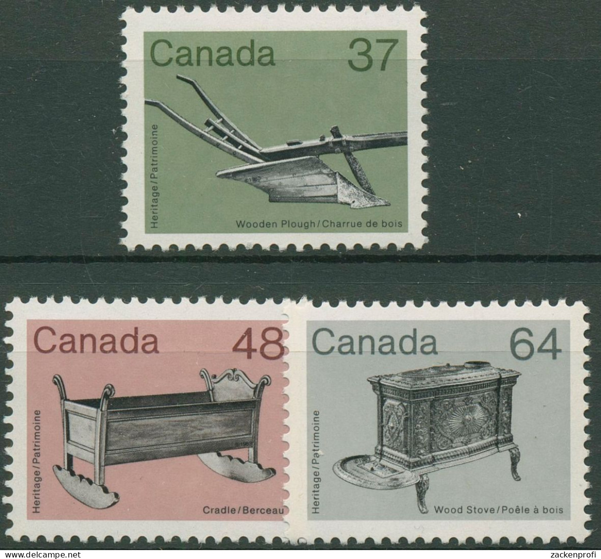 Kanada 1983 Gebrauchsgegenstände Pflug Wiege Ofen 868/70 Postfrisch - Neufs
