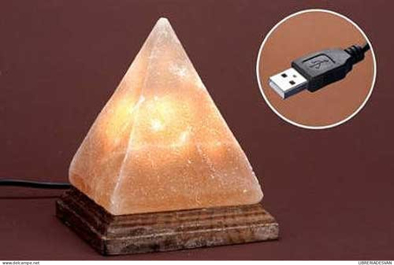 Lampara De Sal Piramide Con USB Para Ordenador - Sonstige & Ohne Zuordnung