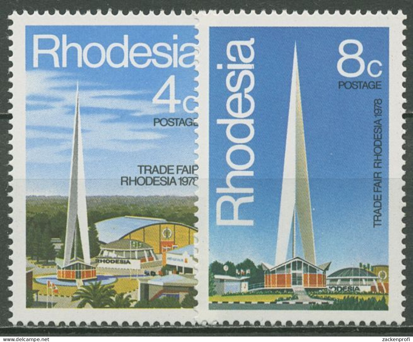 Rhodesien 1978 Handelsmesse RHODESIA Messegelände 204/05 Postfrisch - Rhodesië (1964-1980)